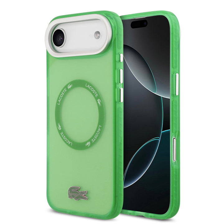 Lacoste iPhone Air Backcover hoesje - MagSafe - Transparent Case With Frosted Finish - Groen-Hoesjes-Ilumina Benelux
