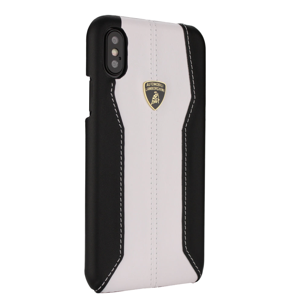 Lamborghini backcover hoesje D1 Serie Apple iPhone XR Wit - Genuine Leather - Echt leer-Hoesjes-Ilumina Benelux