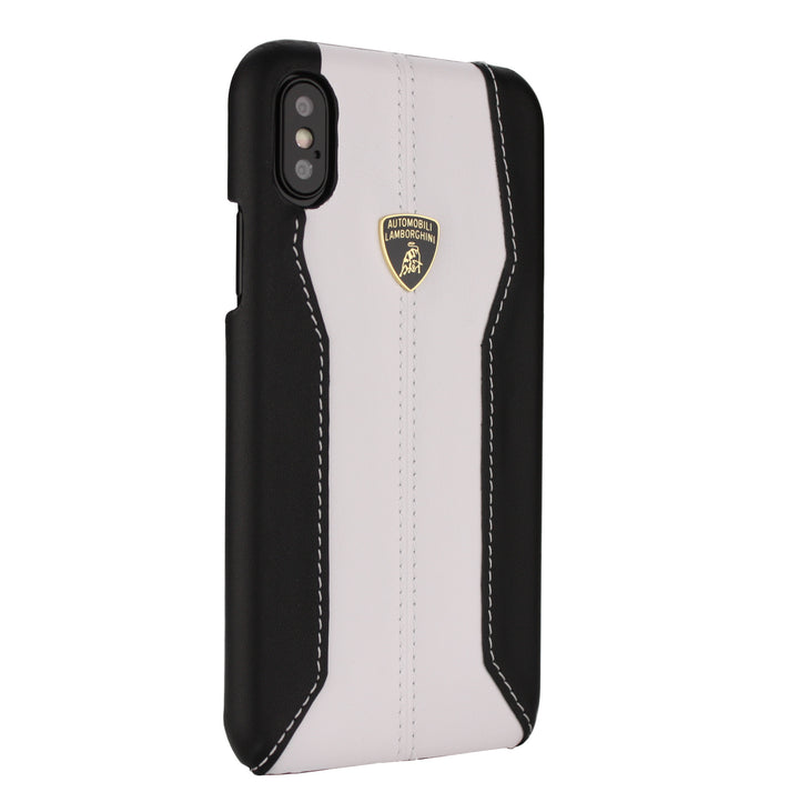 Lamborghini backcover hoesje D1 Serie Apple iPhone XR Wit - Genuine Leather - Echt leer-Hoesjes-Ilumina Benelux