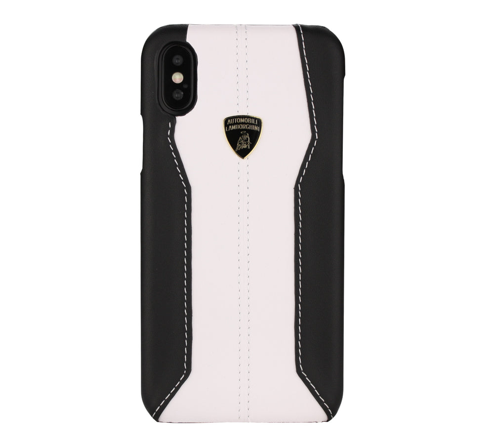 Lamborghini backcover hoesje D1 Serie Apple iPhone Xs Max Wit - Genuine Leather - Echt leer-Hoesjes-Ilumina Benelux