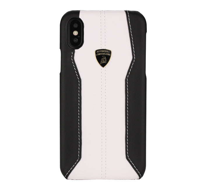 Lamborghini backcover hoesje D1 Serie Apple iPhone Xs Max Wit - Genuine Leather - Echt leer-Hoesjes-Ilumina Benelux