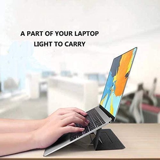 Laptop standaard – Onzichtbaar Zelfklevend – Opvouwbaar Draagbaar – Geschikt voor laptops & tablets tot 15,6 inch – Zwart-Notebookstandaard-Ilumina Benelux