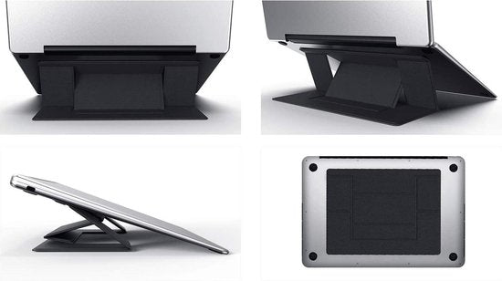Laptop standaard – Onzichtbaar Zelfklevend – Opvouwbaar Draagbaar – Geschikt voor laptops & tablets tot 15,6 inch – Zwart-Notebookstandaard-Ilumina Benelux