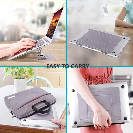 Laptop standaard – Onzichtbaar Zelfklevend – Opvouwbaar Draagbaar – Geschikt voor laptops & tablets tot 15,6 inch – Zwart-Notebookstandaard-Ilumina Benelux