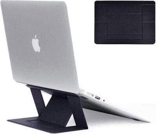 Laptop standaard – Onzichtbaar Zelfklevend – Opvouwbaar Draagbaar – Geschikt voor laptops & tablets tot 15,6 inch – Zwart-Notebookstandaard-Ilumina Benelux