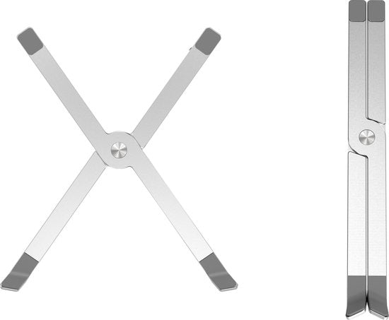 Laptopstandaard – Ergonomisch Verstelbaar – Lichtgewicht Aluminium – Geschikt voor Laptop & Tablet 13-17 inch – Zilver-Notebookstandaard-Ilumina Benelux