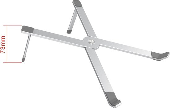 Laptopstandaard – Ergonomisch Verstelbaar – Lichtgewicht Aluminium – Geschikt voor Laptop & Tablet 13-17 inch – Zilver-Notebookstandaard-Ilumina Benelux
