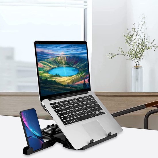 Laptopstandaard – Ergonomisch Verstelbaar – Voor 10-17 Inch Laptop – Antislip – Zilver-Notebookstandaard-Ilumina Benelux