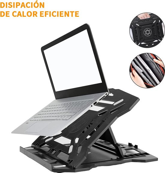 Laptopstandaard – Ergonomisch Verstelbaar – Voor 10-17 Inch Laptop – Antislip – Zilver-Notebookstandaard-Ilumina Benelux