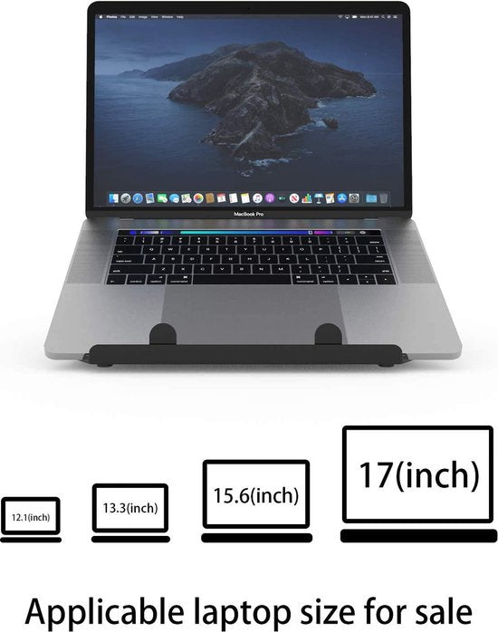 Laptopstandaard – Ergonomisch met Telefoonhouder – Verstelbaar & 360° Draaibaar – Tablet Houder – N2 – Zwart-Notebookstandaard-Ilumina Benelux