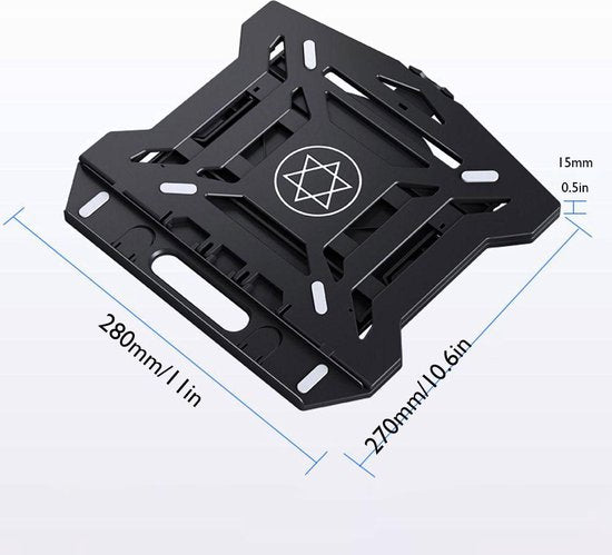 Laptopstandaard – Ergonomisch met Telefoonhouder – Verstelbaar & 360° Draaibaar – Tablet Houder – N2 – Zwart-Notebookstandaard-Ilumina Benelux