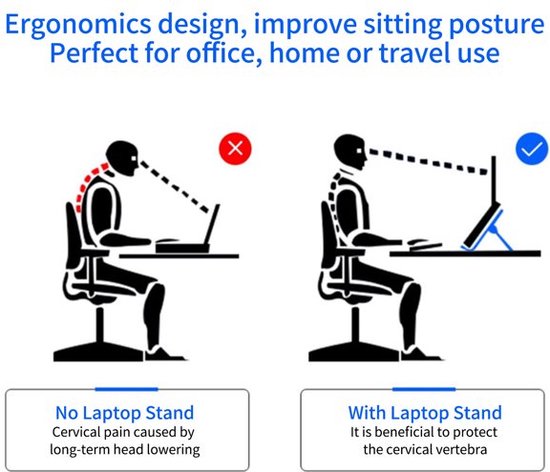 Laptopstandaard – Ergonomisch met Telefoonhouder – Verstelbaar & 360° Draaibaar – Tablet Houder – N2 – Zwart-Notebookstandaard-Ilumina Benelux