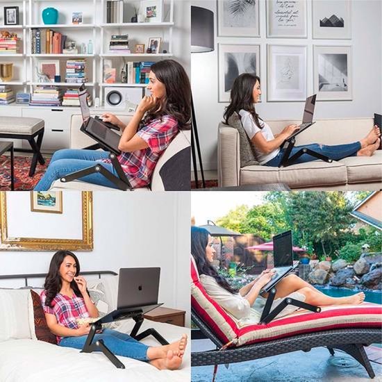 Laptopstandaard – Met Koelventilator – Opvouwbaar & Verstelbaar – Voor Notebook & Tablet – Zwart-Notebookstandaard-Ilumina Benelux