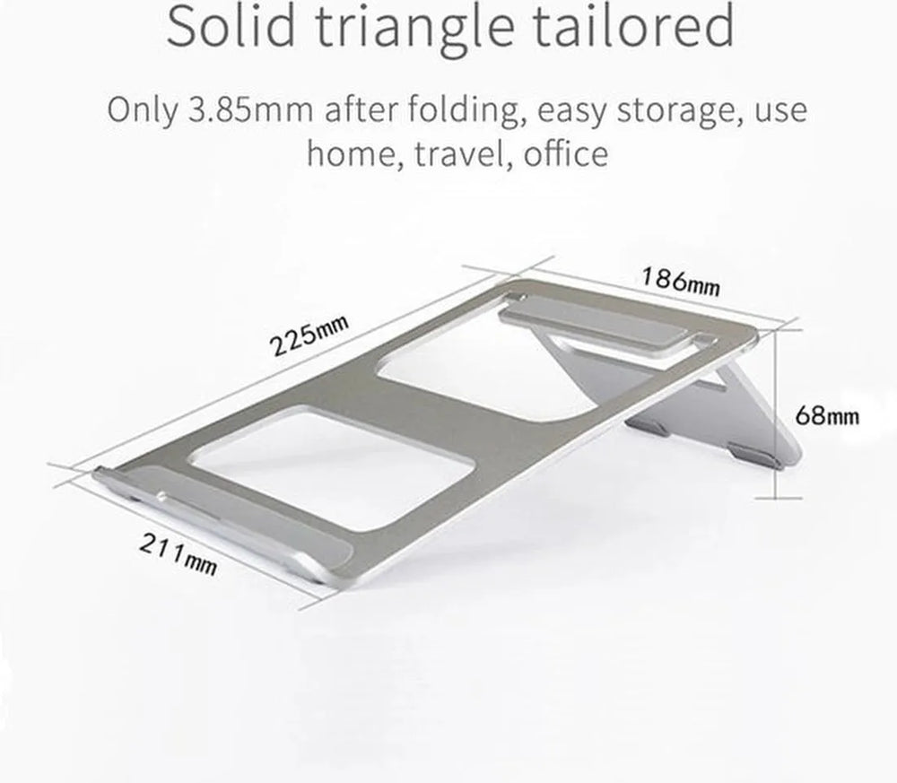Laptopstandaard – Opvouwbaar – Verstelbare Laptopverhoger – Geschikt voor MacBook – Zilver-Notebookstandaard-Ilumina Benelux