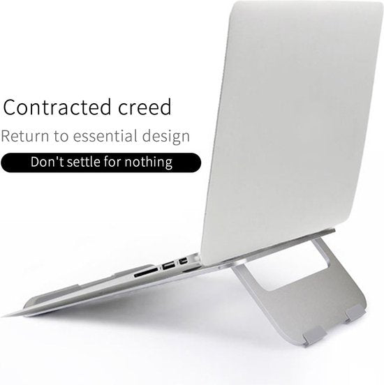 Laptopstandaard – Opvouwbaar – Verstelbare Laptopverhoger – Geschikt voor MacBook – Zilver-Notebookstandaard-Ilumina Benelux