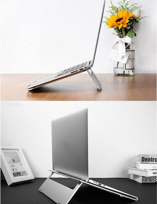 Laptopstandaard – Opvouwbaar – Verstelbare Laptopverhoger – Geschikt voor MacBook – Zilver-Notebookstandaard-Ilumina Benelux