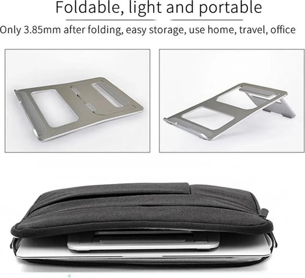 Laptopstandaard – Opvouwbaar – Verstelbare Laptopverhoger – Geschikt voor MacBook – Zilver-Notebookstandaard-Ilumina Benelux