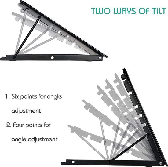 Laptopstandaard – Opvouwbaar & draagbaar – Verstelbare hoek – Geschikt voor laptops tot 15,6 inch – Zwart-Notebookstandaard-Ilumina Benelux