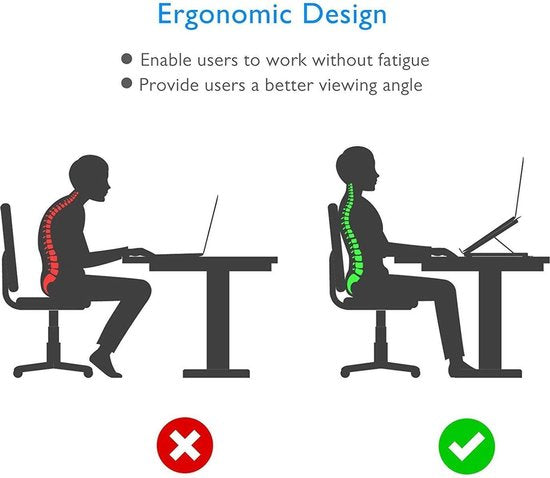 Laptopstandaard – Opvouwbaar & draagbaar – Verstelbare hoek – Geschikt voor laptops tot 15,6 inch – Zwart-Notebookstandaard-Ilumina Benelux