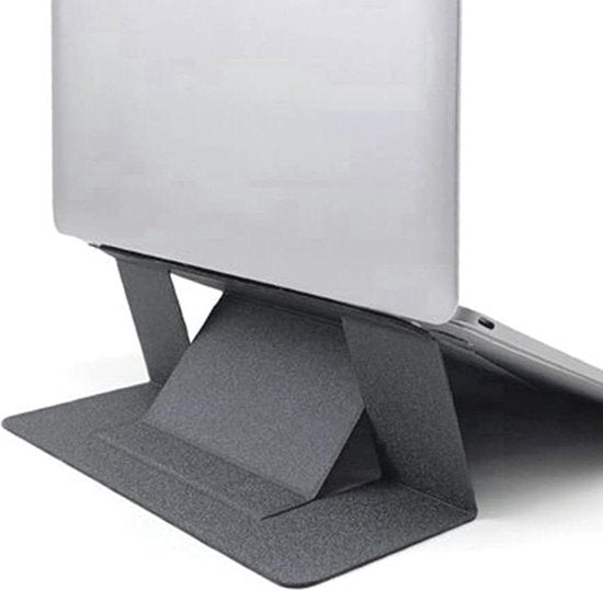 Laptopstandaard – Opvouwbaar & magnetisch – Multi-hoek 15°/25° – Voor 9,7-15,6 inch – Waterbestendig PU – Zwart-Notebookstandaard-Ilumina Benelux