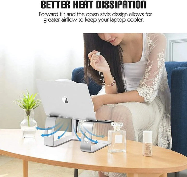 Laptopstandaard – Universele aluminium laptopverhoger – Verstelbare notebookhouder – 10-17 inch – Zwart-Notebookstandaard-Ilumina Benelux