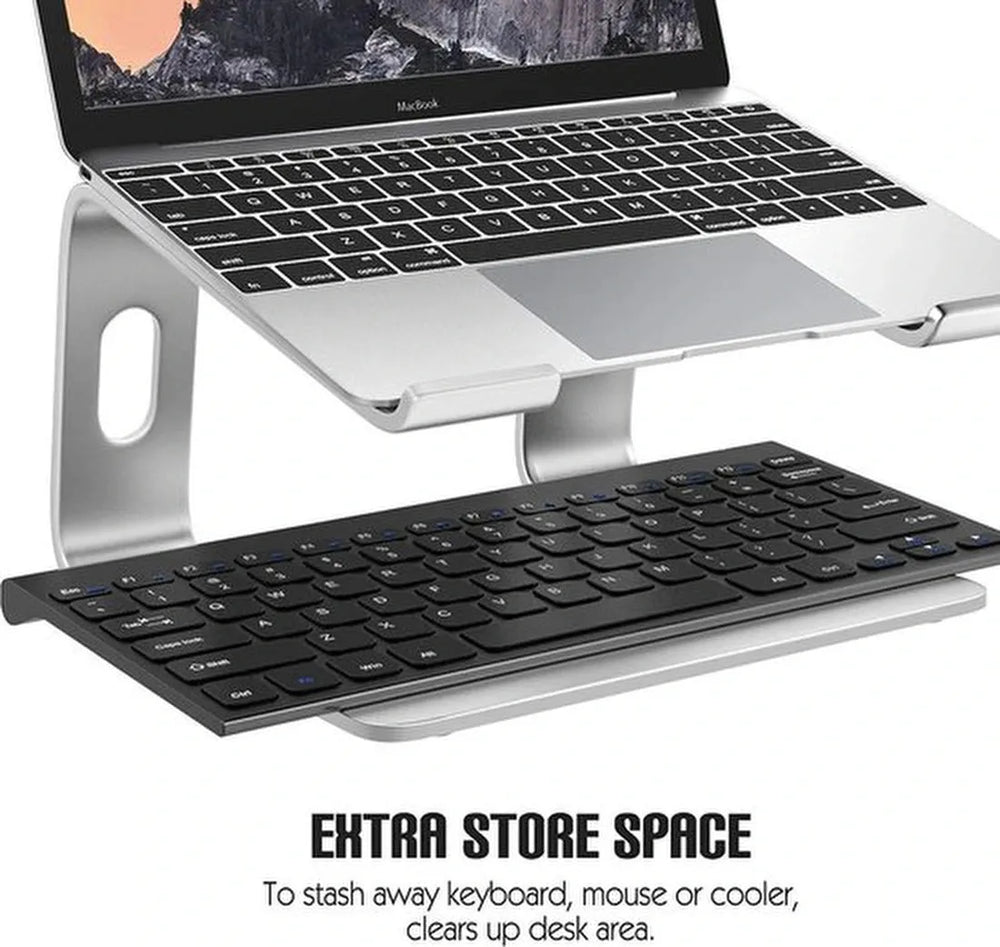 Laptopstandaard – Universele aluminium laptopverhoger – Verstelbare notebookhouder – 10-17 inch – Zwart-Notebookstandaard-Ilumina Benelux