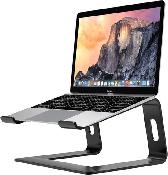 Laptopstandaard – Universele aluminium laptopverhoger – Verstelbare notebookhouder – 10-17 inch – Zwart-Notebookstandaard-Ilumina Benelux