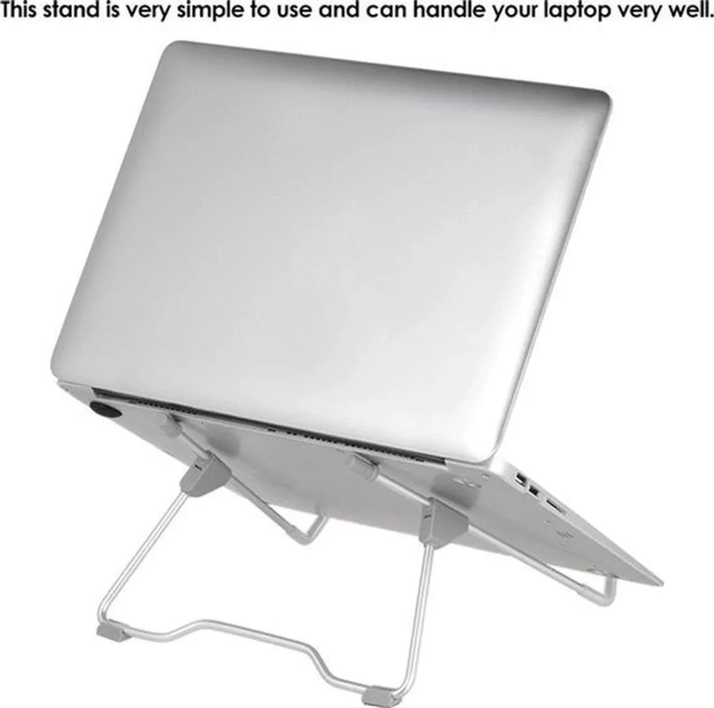 Laptopstandaard – Verstelbaar Ergonomisch – Draagbaar Lichtgewicht – Koeling & Ventilatie – Zilver-Notebookstandaard-Ilumina Benelux