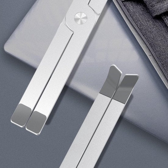 Laptopstandaard – Verstelbare Laptophouder – 10-17 Inch – Vouwbaar & Ergonomisch – Zilver-Notebookstandaard-Ilumina Benelux