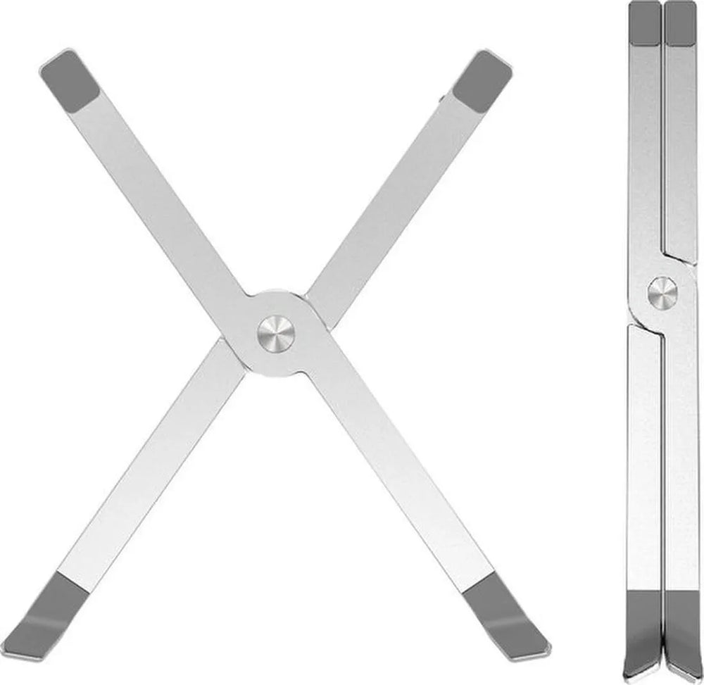Laptopstandaard – Verstelbare Laptophouder – 10-17 Inch – Vouwbaar & Ergonomisch – Zilver-Notebookstandaard-Ilumina Benelux
