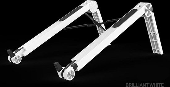Laptopstandaard – Verstelbare Laptophouder – Ergonomische Laptopverhoger – t/m 17 inch – Wit-Notebookstandaard-Ilumina Benelux