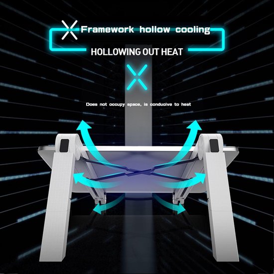 Laptopstandaard – Verstelbare Laptophouder – Ergonomische Laptopverhoger – t/m 17 inch – Wit-Notebookstandaard-Ilumina Benelux