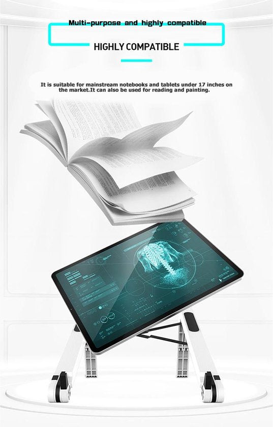 Laptopstandaard – Verstelbare Laptophouder – Ergonomische Laptopverhoger – t/m 17 inch – Wit-Notebookstandaard-Ilumina Benelux