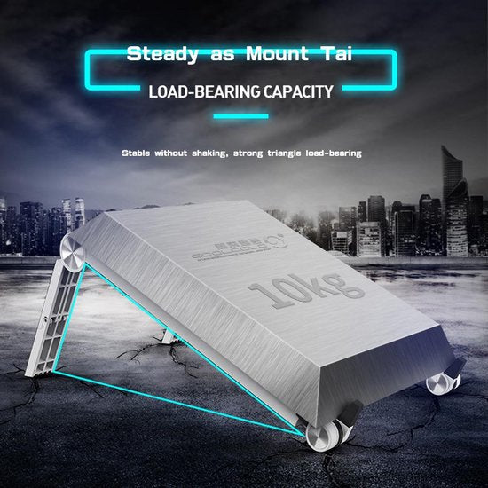 Laptopstandaard – Verstelbare Laptophouder – Ergonomische Laptopverhoger – t/m 17 inch – Wit-Notebookstandaard-Ilumina Benelux