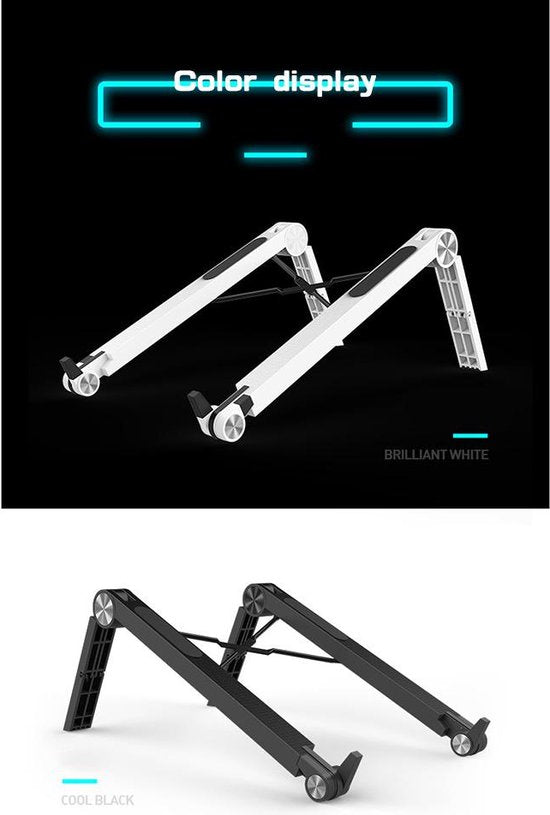 Laptopstandaard – Verstelbare Laptophouder – Ergonomische Laptopverhoger – t/m 17 inch – Wit-Notebookstandaard-Ilumina Benelux