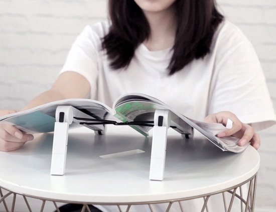 Laptopstandaard – Verstelbare Laptophouder – Ergonomische Laptopverhoger – t/m 17 inch – Wit-Notebookstandaard-Ilumina Benelux