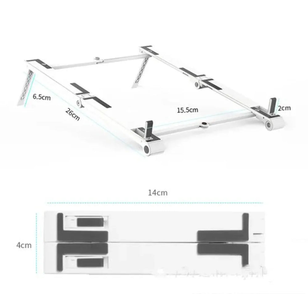 Laptopstandaard – Verstelbare laptop verhoger – Opvouwbare houder voor bureau – Voor laptop tablet smartphone – Goud-Notebookstandaard-Ilumina Benelux