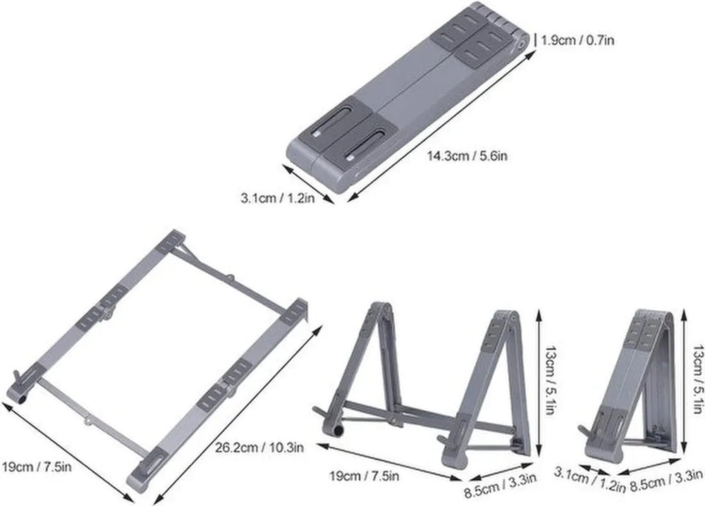 Laptopstandaard – Verstelbare laptop verhoger – Opvouwbare houder voor bureau – Voor laptop tablet smartphone – Goud-Notebookstandaard-Ilumina Benelux