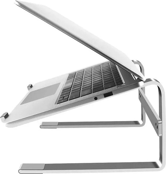 Laptopstandaard bureau – Aluminium laptop verhoger – Geschikt voor 10-18 inch – Ergonomisch – Zilver-Notebookstandaard-Ilumina Benelux