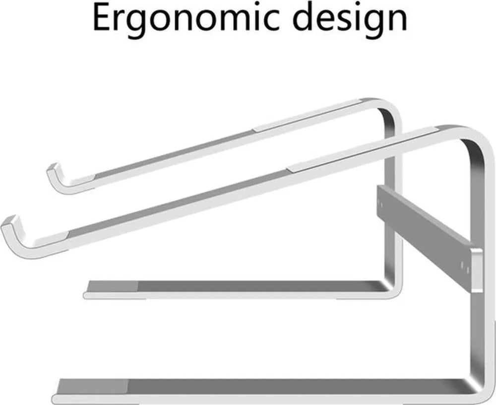 Laptopstandaard bureau – Aluminium laptop verhoger – Geschikt voor 10-18 inch – Ergonomisch – Zilver-Notebookstandaard-Ilumina Benelux