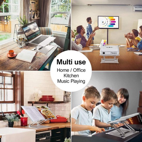 Laptopstandaard bureau – Aluminium opvouwbaar – Verstelbaar – 9,7-17 inch – Zilver-Notebookstandaard-Ilumina Benelux
