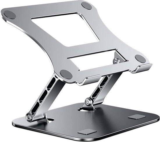 Laptopstandaard bureau – Aluminium opvouwbaar – Verstelbaar – 9,7-17 inch – Zilver-Notebookstandaard-Ilumina Benelux