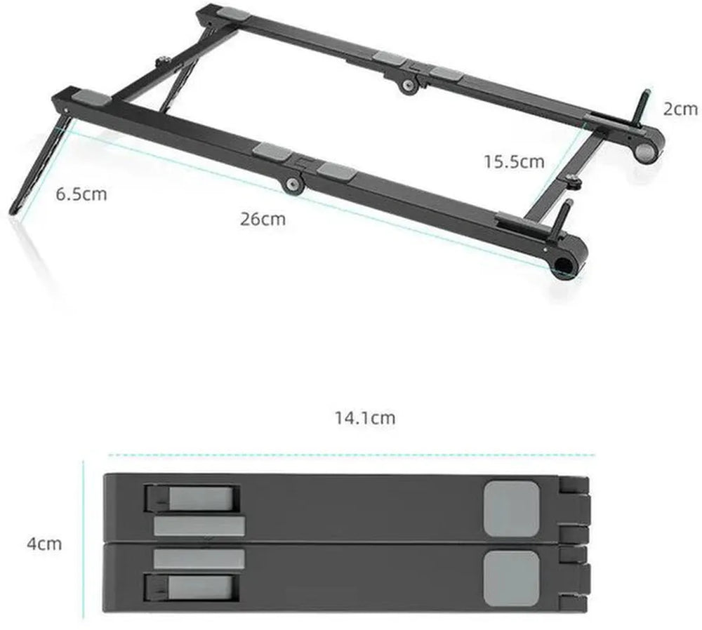 Laptopstandaard bureau – Verstelbaar & opvouwbaar – Laptop verhoger voor thuiswerken – Geschikt voor laptop/tablet/smartphone – Zilver-Notebookstandaard-Ilumina Benelux