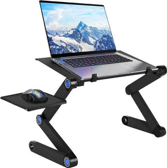 Laptopstandaard voor bed – Opvouwbare bedtafel – 360° verstelbaar – Afneembaar & draagbaar – Zwart-Notebookstandaard-Ilumina Benelux