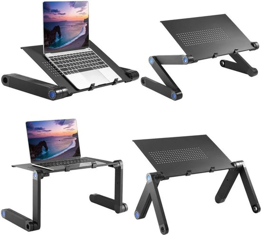 Laptopstandaard voor bed – Opvouwbare bedtafel – 360° verstelbaar – Afneembaar & draagbaar – Zwart-Notebookstandaard-Ilumina Benelux