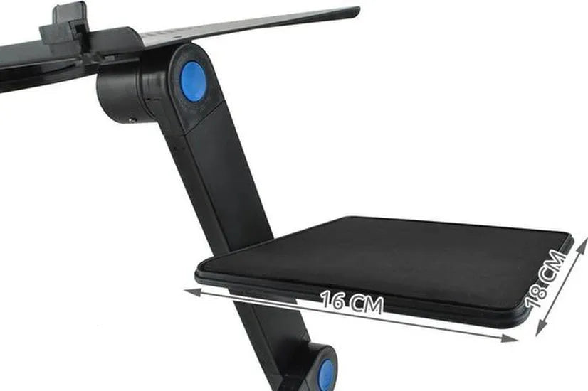 Laptoptafel – Met Muismat – Verstelbare Laptop Verhoger – Schoottafel voor Bed & Bank – Universeel – Zwart-Notebookstandaard-Ilumina Benelux