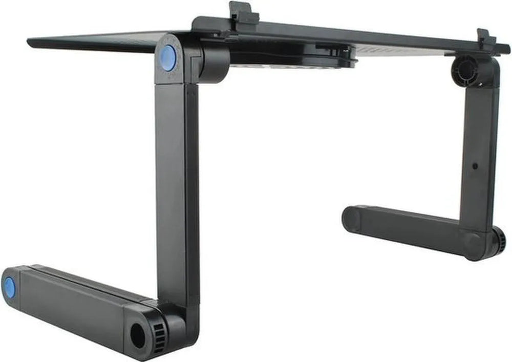 Laptoptafel – Met Muismat – Verstelbare Laptop Verhoger – Schoottafel voor Bed & Bank – Universeel – Zwart-Notebookstandaard-Ilumina Benelux