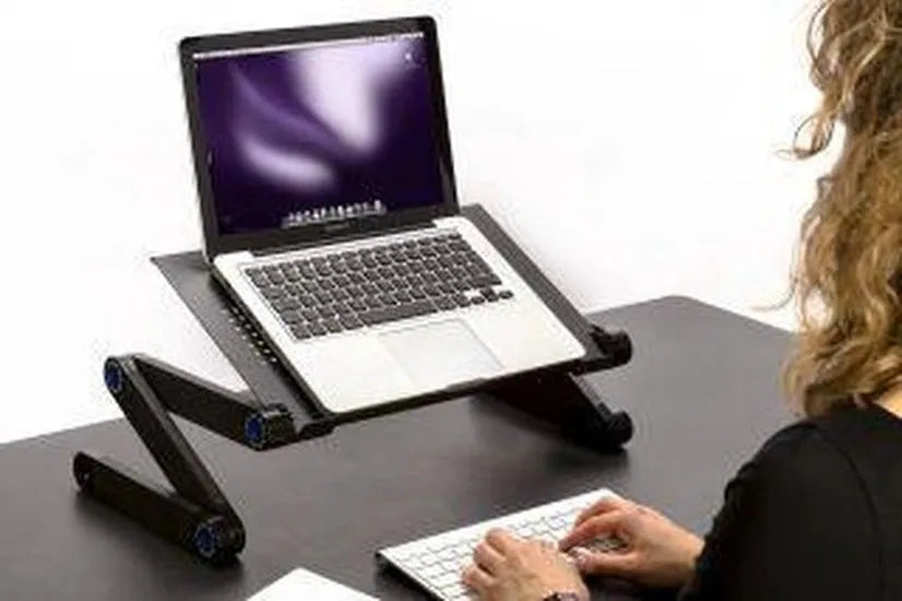 Laptoptafel Verstelbaar – Ergonomische Notebook Stand – Geschikt voor MacBook – Bed & Bank – Zwart-Notebookstandaard-Ilumina Benelux