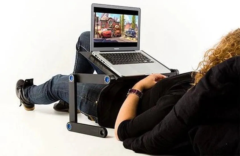 Laptoptafel Verstelbaar – Ergonomische Notebook Stand – Geschikt voor MacBook – Bed & Bank – Zwart-Notebookstandaard-Ilumina Benelux