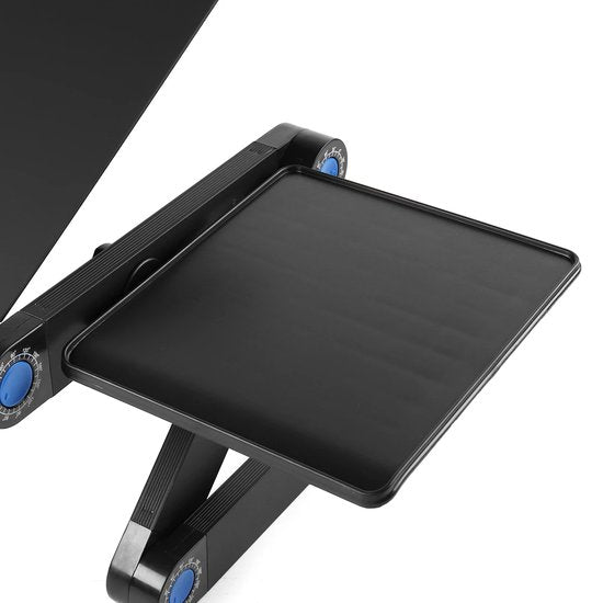 Laptoptafel verstelbaar – Laptopstandaard bedtafel – Met muismat – Voor 11-17 inch laptops – Zwart-Notebookstandaard-Ilumina Benelux